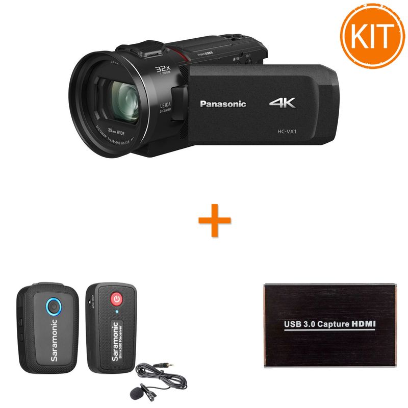 Kit-Live-Premium-cu-Panasonic-HC-VX1---Placa-de-Captura---Lavaliera-Wireless