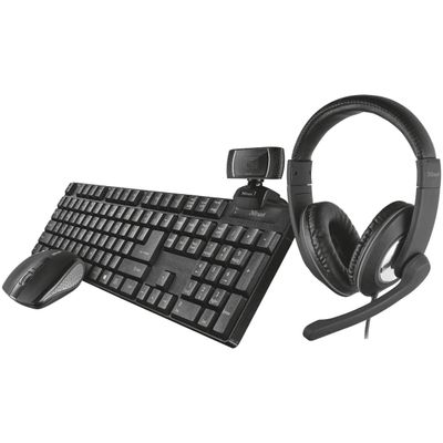 Trust Qoby 4 in 1 TR-24040 Kit Office - Camera web, Casti, Tastatura si Mouse