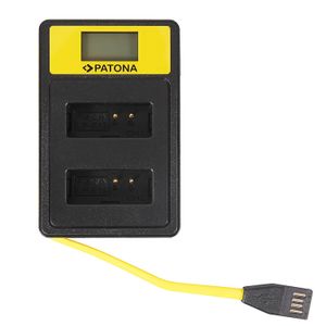 Patona Incarcator Smart Dual USB/USB-C/Micro-USB Dual cu LCD pentru Canon LP-E12