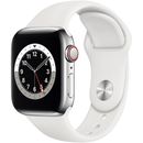 Apple Watch S6 GPS + Cellular 40mm Silver Stainless Steel Case White Sport Band