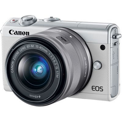 Resigilat: Canon EOS M100 Aparat Foto Mirrorless 24MP Kit cu Obiectiv EF-M 15-45 F/3.5-6.3 IS STM Alb - RS125037486
