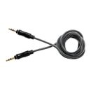 Lemontti Cablu Audio Jack 3.5mm Negru 1m (impletitura textila, protectie metalica)