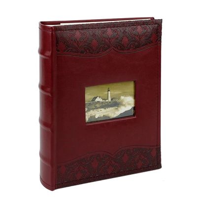Album Foto Luxury Piele Personalizabil 200 Poze 10x15cm Visiniu