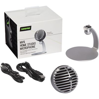 Shure MOTIV MV5 Microfon Cardioid USB/Lightning pentru PC si iOS Gri