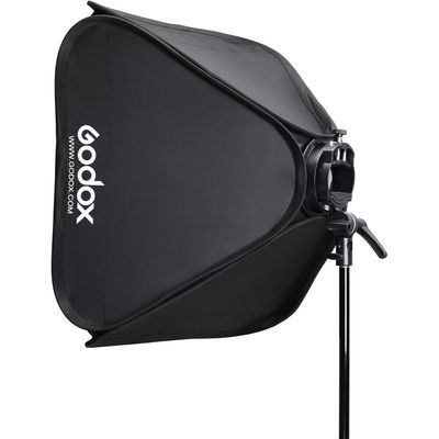 Godox SGUV6060 Softbox Pliabil 60x60 cm Kit cu Suport S2-Type, Difuzie si Husa
