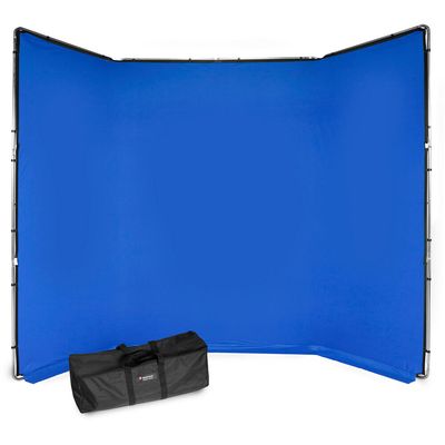 Manfrotto Fundal Chroma Key Albastru Panoramic cu Cadru Inclus 4x2.90m