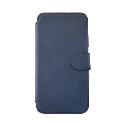 Meleovo Husa Book Stitchy II iPhone X Navy (slot card in interior, functie sleep-wake)