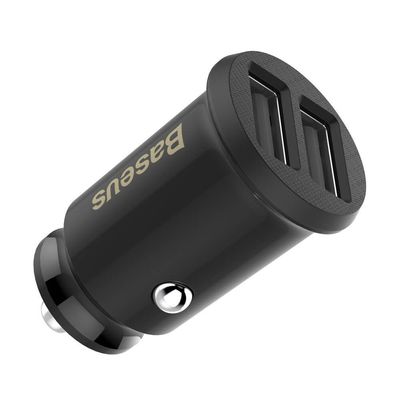 Baseus Incarcator Auto Grain Dual USB Black (5V, 3.1A)