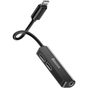 Baseus Adaptor L52 Lightning la Lightning si Jack 3.5mm Black (3 in 1, 2A)