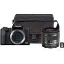 Canon EOS M50 II 24.1MP Kit cu Obiectiv EF-M 15-45mm f/3.5-6.3 IS STM + Geanta SB130 + Card de Memorie 16GB