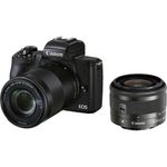 Canon EOS M50 II Aparat Foto Mirrorless 24.1MP Kit cu Obiective EF-M 15-45mm + 55-200mm F/3.5-6.3 IS STM Negru
