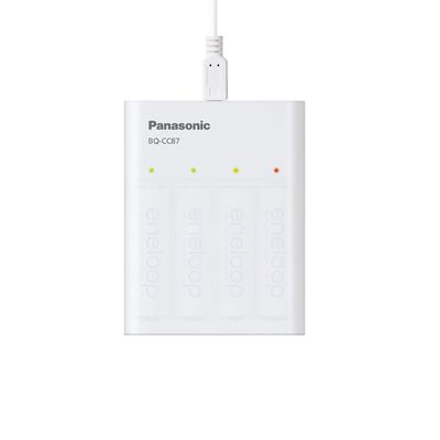 Panasonic Eneloop Incarcator cu LED si USB pentru Acumulatori Eneloop Tip R6/AA si Tip R3/AAA