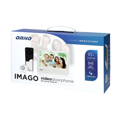 Orno Imago OR-VID-MC-1059/W Videointerfon Color Monitor Ultra-Plat LCD 7" Control Automat al Portilor Alb/Negru