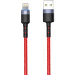 Tellur-Cablu-de-Date-Lightning-cu-LED-3A-Nailon-1.2m-Rosu--2-