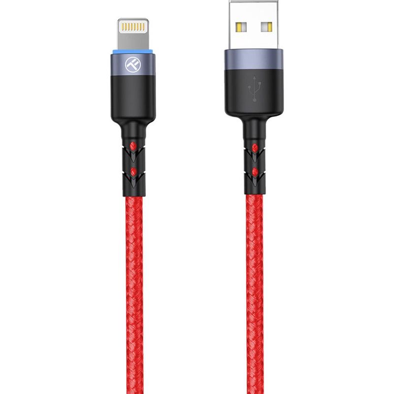 Tellur-Cablu-de-Date-Lightning-cu-LED-3A-Nailon-1.2m-Rosu--2-