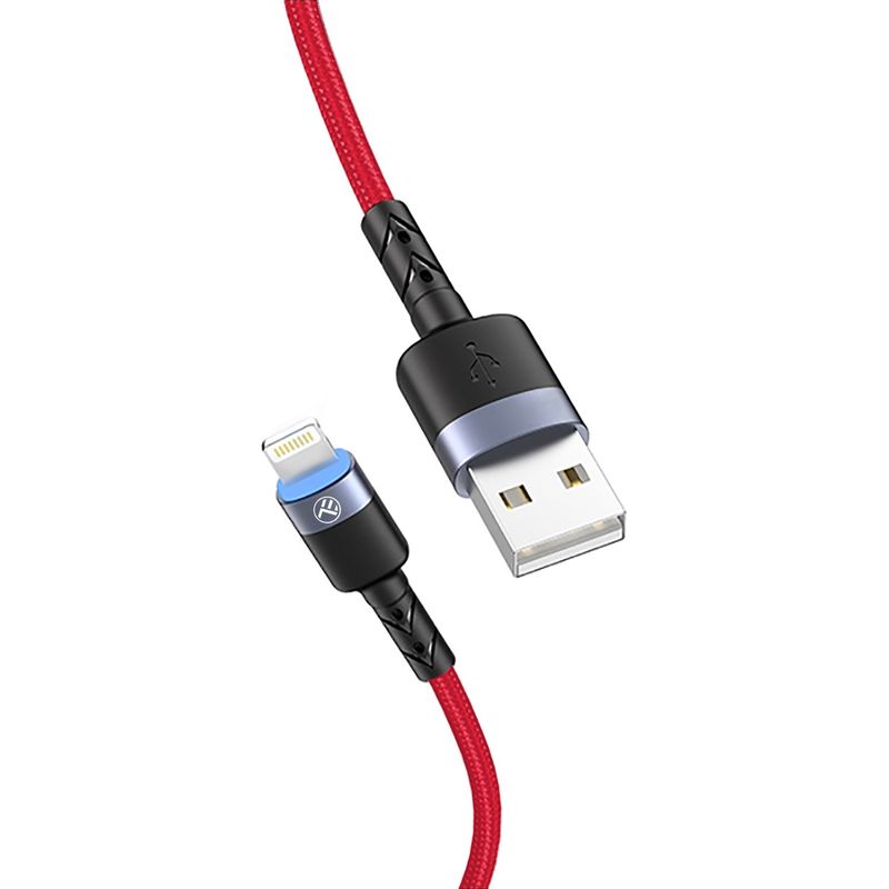 Tellur-Cablu-de-Date-Lightning-cu-LED-3A-Nailon-1.2m-Rosu--3-