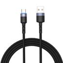 Tellur Cablu de Date Type-C cu LED Nailon 1.2m Negru