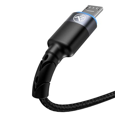 Tellur Cablu de Date Micro USB cu LED Nailon 1.2m Negru