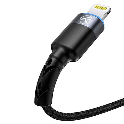 Tellur Cablu Lightning cu LED Nailon 1.2m Negru