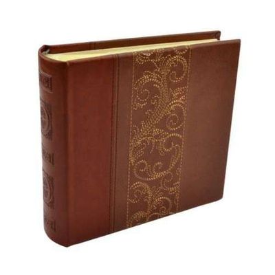 Procart Album Foto cu Decor cu Insertie Broderie 100 Fotografii 10x15 Maro Inchis