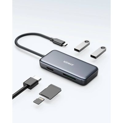 Anker Premium Hub 5-in-1 USB-C Cititor de Carduri SD/MicroSD 2xUSB-A