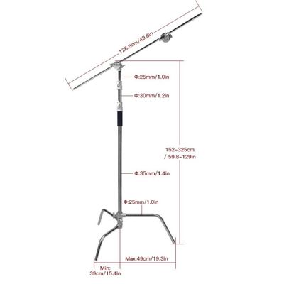E-Image LCS-05S Kit Stativ C-Stand 3.25m cu Brat Boom 1.26m 20kg