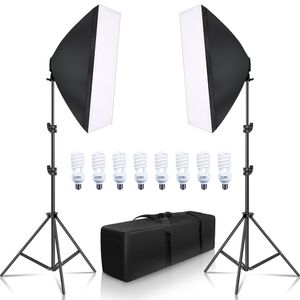 Fancier Studio SFL-4 Kit 2 Lampi 8x30W + 2 Stative + 2 Softboxuri 50x70cm + Husa Transport