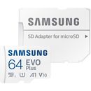 Samsung Evo Plus MB-MC64KA/EU Card de Memorie Micro-SDXC 64GB 130MB/s  Adaptor SD Inclus