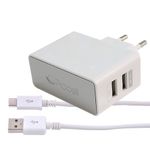 Procell-Incarcator-Retea-2.1A-Dual-USB-si-Cablu-Type-C-Alb-
