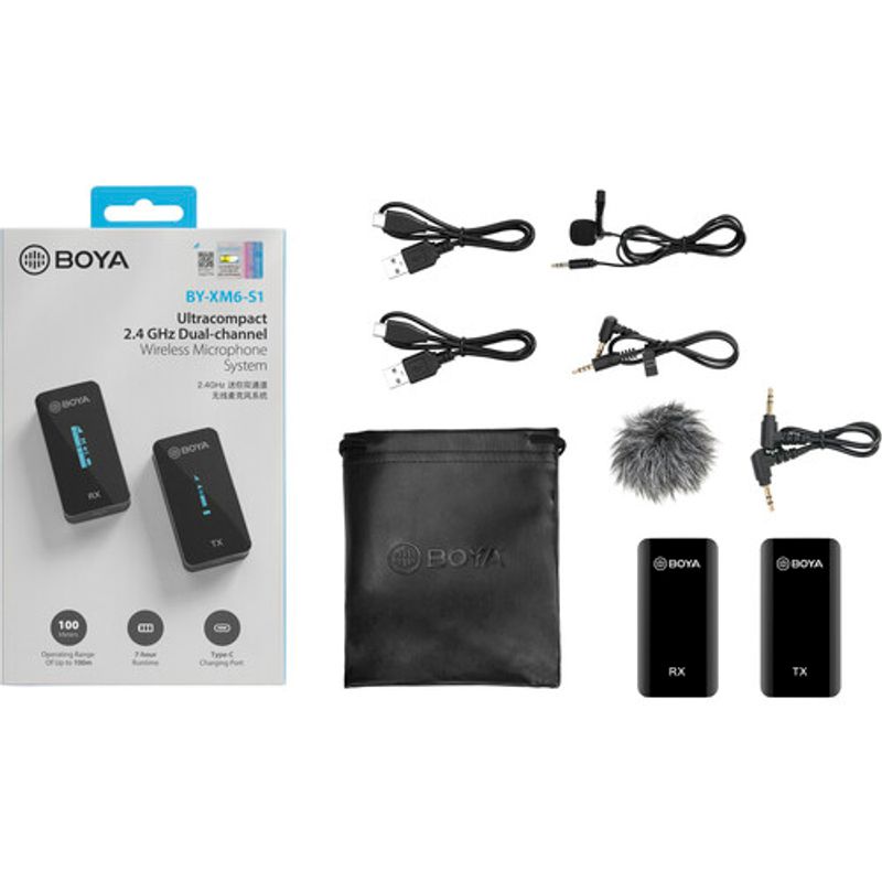 Boya-BY-XM6-S1-Linie-Wireless-cu-Lavaliera--TX-RX-.5