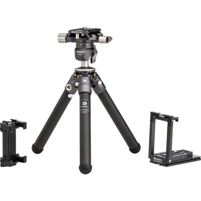 Benro TablePod Pro Kit Trepied Fibra de Carbon cu Cap Bila si Placuta ArcaSmart 70mm cu Adaptor Smartphone