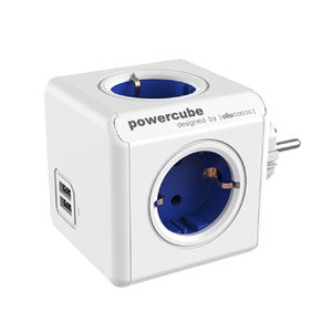 Allocacoc 1202BL/DEOUPC Priza Power Cube Original 4 X Prize 2 X USB Blue