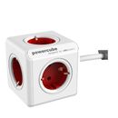 Allocacoc 1300RD/DEEXPC Prelungitor PowerCube Extended 5 Prize Cablu 1.5 m Red