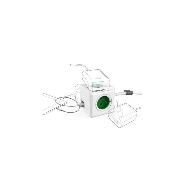Allocacoc-1402GN-DEEUPC-Prelungitor-PowerCube-Extended-USB-DE-Green.2