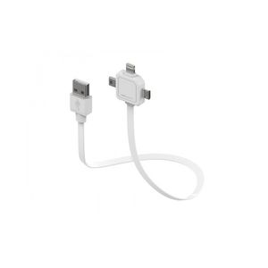 Allocacoc 9002/UC80CN Power USB Cablu Date Mini USB Micro USB Apple Lightning 0.8m  Alb