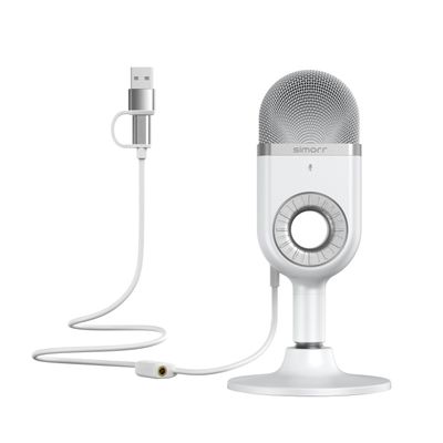 Simorr Wave U1 3492 USB Microfon Condensator Alb