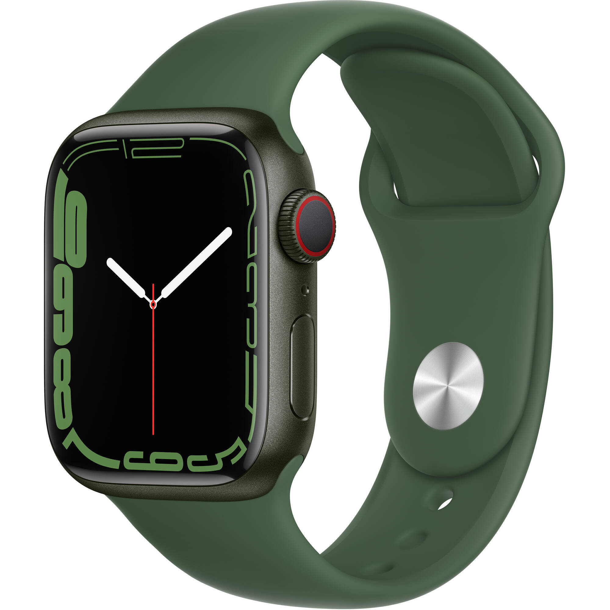 Apple Watch 7 GPS + Cellular 45mm Carcasa Aluminiu Green Sport Band Clover