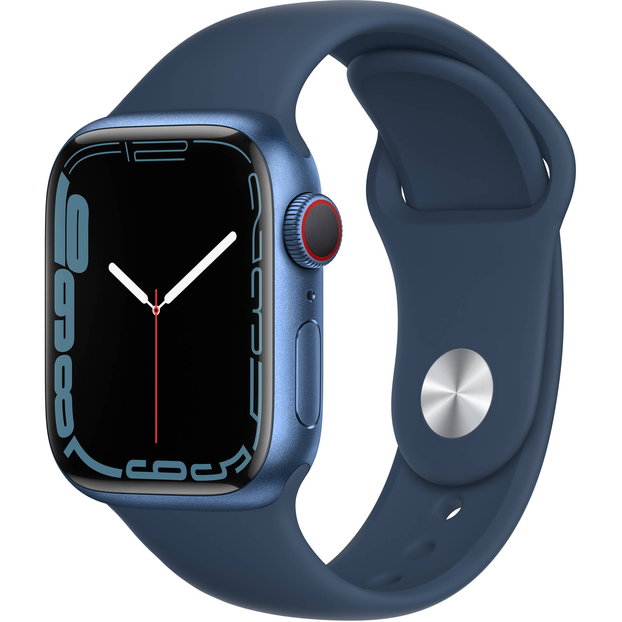 Apple Watch 7 GPS + Cellular 45mm Carcasa Aluminiu Blue Sport Band Abyss Blue
