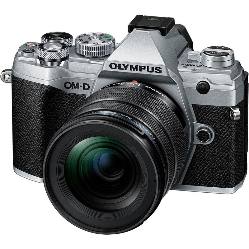 Olympus-OM-D-E-M5-Mark-III-Aparat-Foto-Mirrorless-MFT-Kit-cu-Obiectiv-12-45mm-Argintiu-Negru