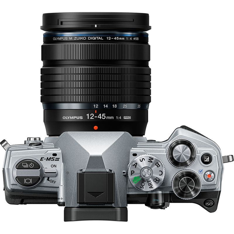 Olympus-OM-D-E-M5-Mark-III-Aparat-Foto-Mirrorless-MFT-Kit-cu-Obiectiv-12-45mm-Argintiu-Negru.2