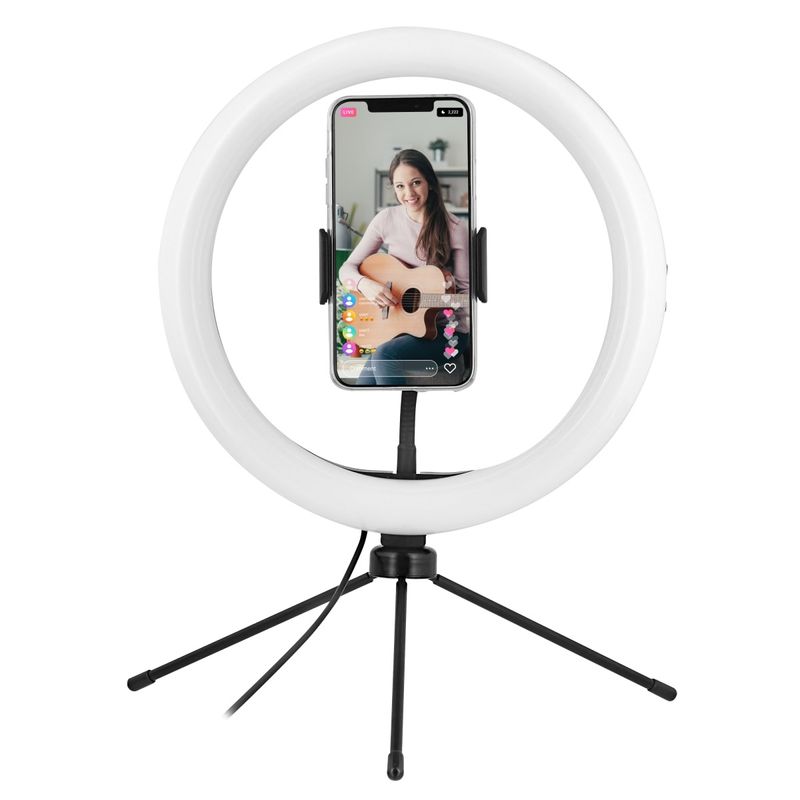 TNBInfluenceKitLampaLEDCirculara10MinitrepiedSuportSmartphoneTelecomandaBluethoot