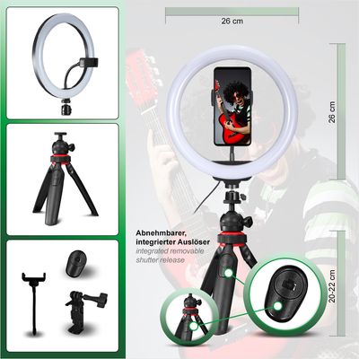 Patona Premium Vlogger Kit Lampa LED Video Ring Light 10" cu Trepied si Telecomanda
