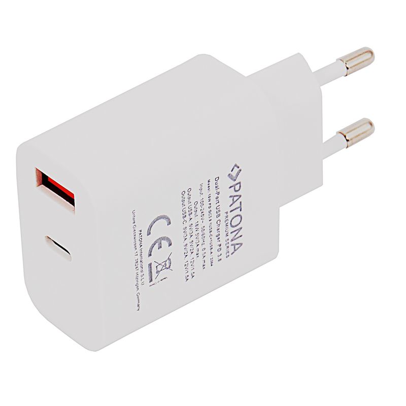 Patona-Incarcator-de-Retea-18W-PD-QC-3.0-1x-USB-C-1x-USB-A-5V-3A-pentru-Apple-Samsung.3