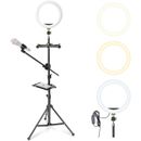 LanParte Deluxe LED Ring Light Kit cu Stand & Suport Smartphone (10")