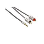 Hama-AluLine-Cablu-Audio-de-Conectare-3.5-mm-jack-stereo-2x-RCA-1-m