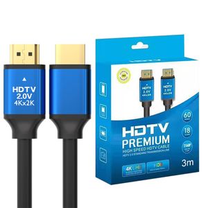 TED Cablu HDMI Digital la HDMI Digital Mufe Aurite 4K 3 metri Negru & Albastru