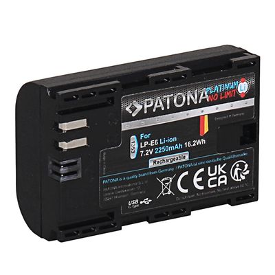 Patona Platinum Acumulator Replace USB-C Input pentru Canon LP-E6 2250mAh 7.2V