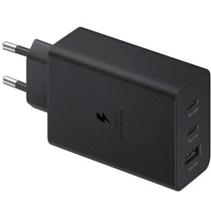 Samsung Power Adapter Trio Fast-Charge Incarcator Retea  65W  (2 x Type-C + USB-A) Negru