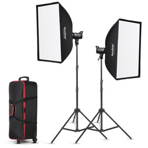 Godox Kit 2 Lampi LED SL100D cu Softoxuri, Stative si Geanta