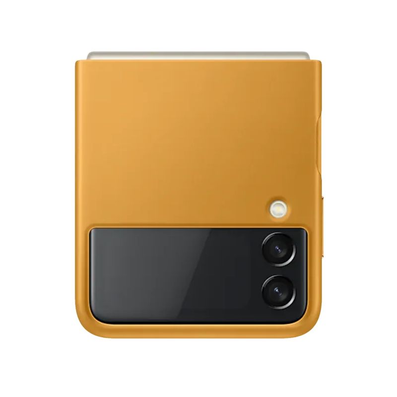Capac-protectie-spate-Samsung-Leather-Cover-pentru-Galaxy-Z-Flip-3-F711-Mustard
